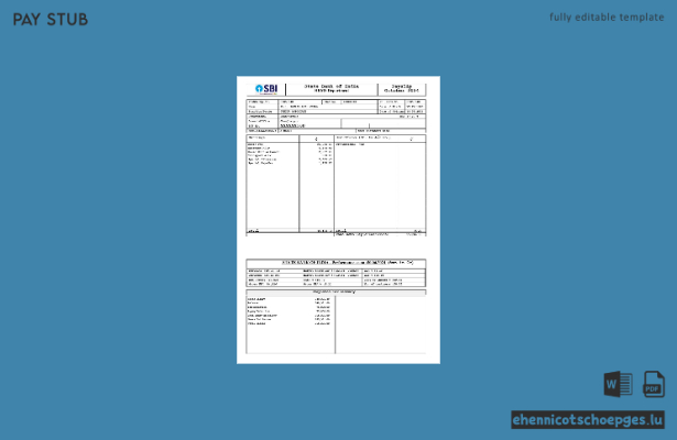 Gehaltsabrechnungsbeispiel der State Bank of India